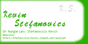 kevin stefanovics business card
